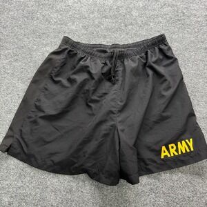 US Army Shorts Men's Size M Black Athletic Polyester Spandex Gym Training